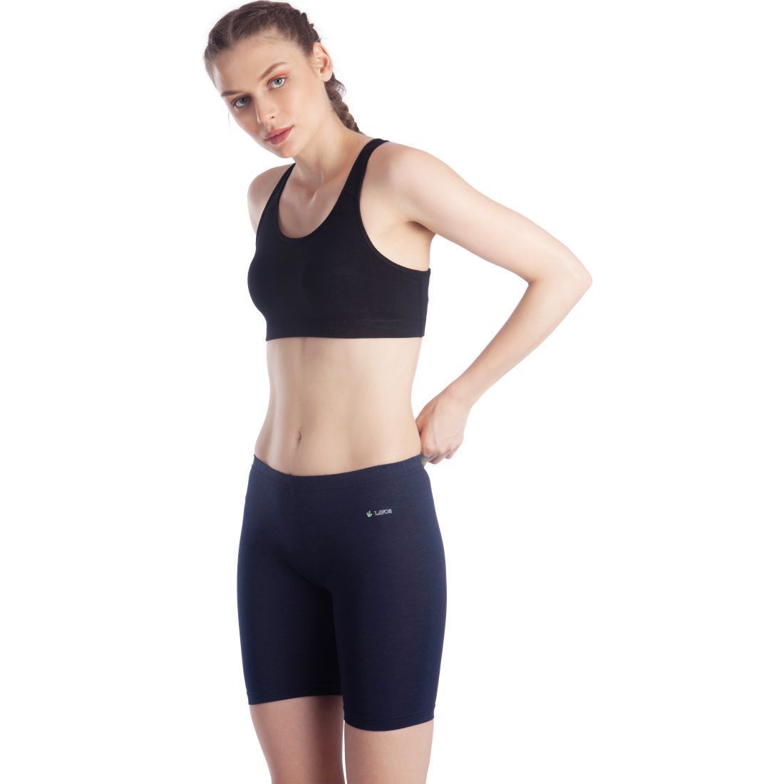 Anti-chafing Kids Shorties's photograph that's made with an innovative bamboo and organic cotton fabric from Lavos Performance, a carbon neutral eco-fashion company. Buy Anti-chafing Organic Shorties for kids. Lavos Performance Shorties for Women is amazingly soft to the skin, keeps you cooler in summers and warmer in winters, thanks to the Bamboo Performance Technology. The Shorties are naturally UPF 50+, so say bye to tan lines.