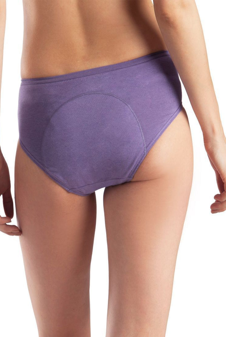 Bamboo Low flow Period Panty for Women's photograph that's made with an innovative bamboo and organic cotton fabric from Lavos Performance, a carbon neutral eco-fashion company. No stain period panty for women • Made from hygienic bamboo fabric • Best reusable period underwear that are antibacterial & odour-resistant • Stain-free • Worry-free • 4-layer protection • Bamboo period panties for women of all age • India's #1 Bamboo Period Panty • Reusable Period Panty