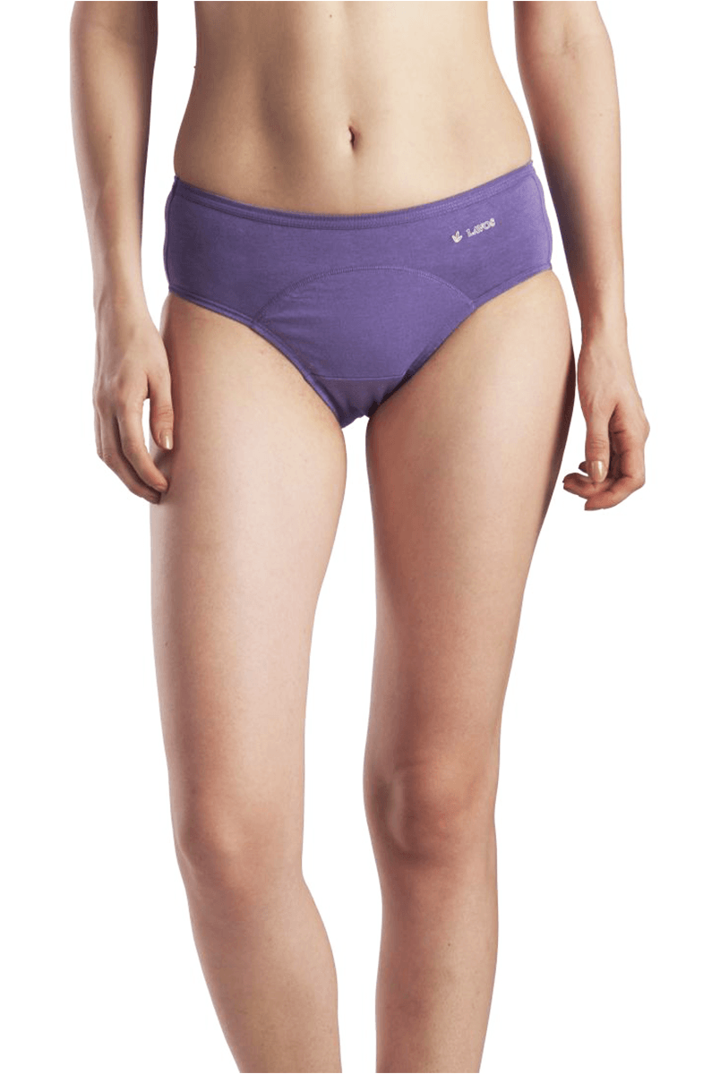 Bamboo Low flow Period Panty for Women's photograph that's made with an innovative bamboo and organic cotton fabric from Lavos Performance, a carbon neutral eco-fashion company. No stain period panty for women • Made from hygienic bamboo fabric • Best reusable period underwear that are antibacterial & odour-resistant • Stain-free • Worry-free • 4-layer protection • Bamboo period panties for women of all age • India's #1 Bamboo Period Panty • Reusable Period Panty