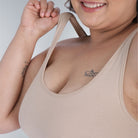 Bamboo Comfort Bra | Sleep Bra | Lounge bra - For Women's photograph that's made with an innovative bamboo and organic cotton fabric from Lavos Performance, a carbon neutral eco-fashion company. Sleep & night bra • made from natural bamboo cotton fabric • India's #1 night wear bra for at home bra comfort • Night wear bra with moisture wicking and breathable fabric • Slip on bra and enjoy a wirefree bra experience • Most comfortable bra that's got bra support • COD • 100% natural fabric
