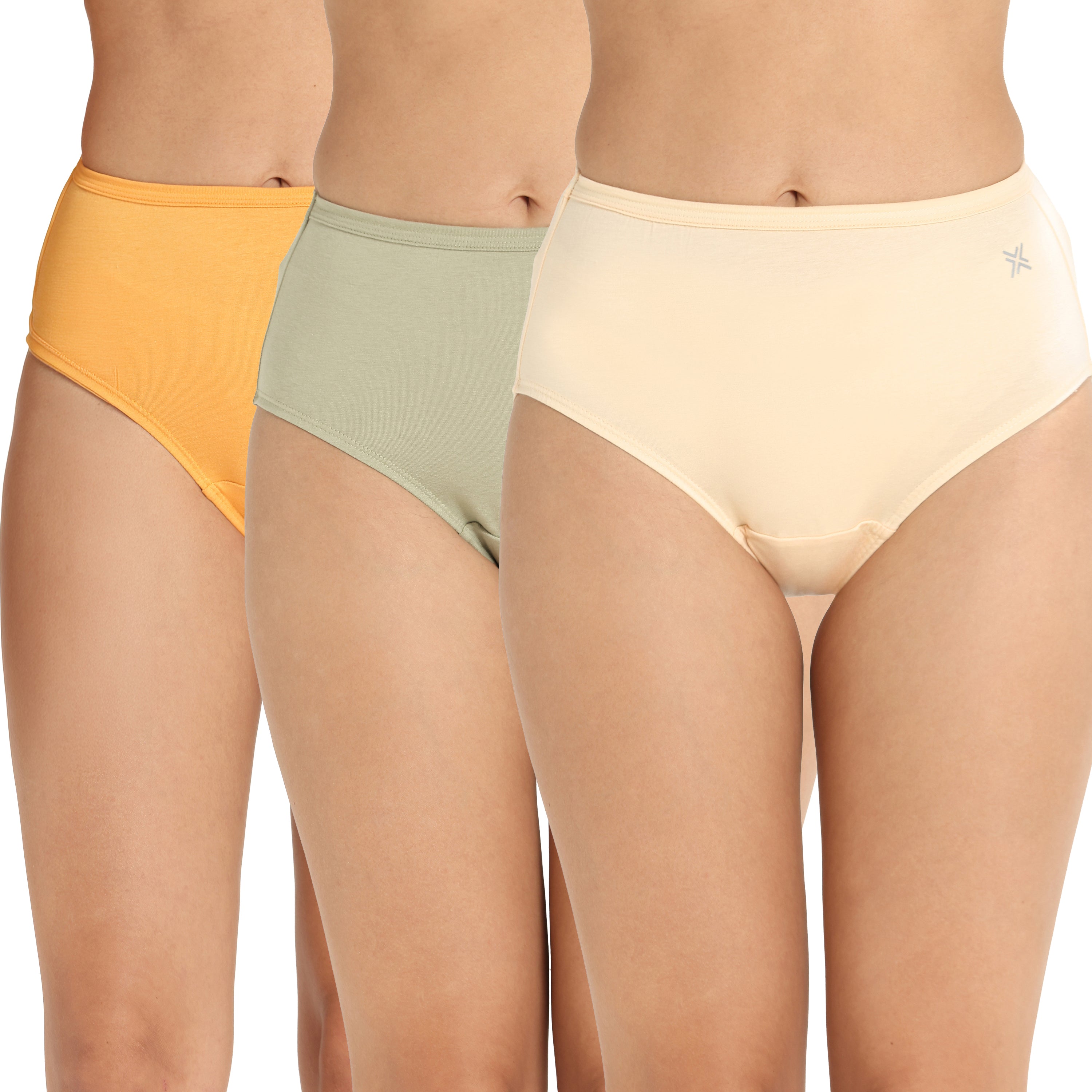 Lavos Women’s High Waist Inner Elastic Hipster – Full Back Coverage Bamboo Comfort (Pack of 3)