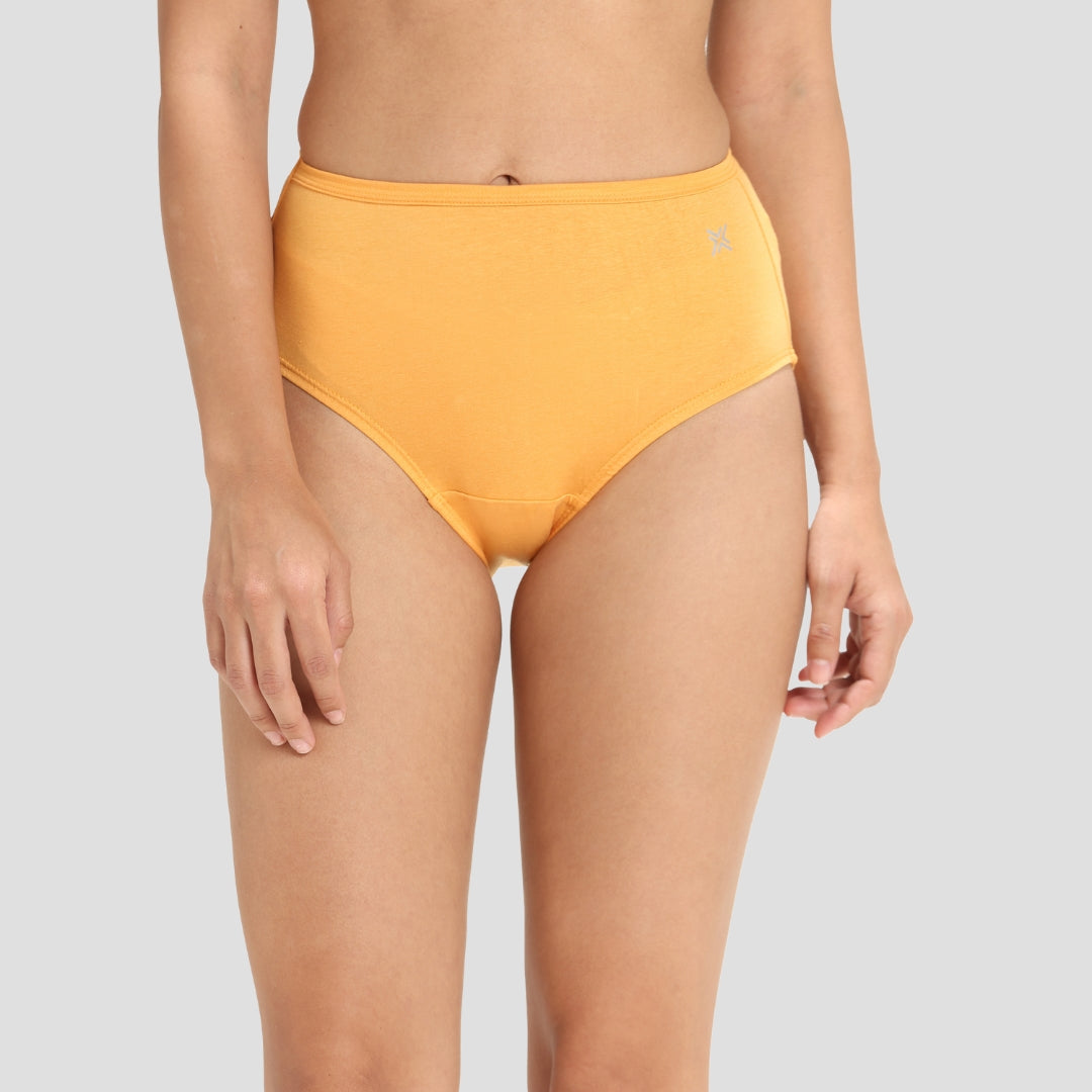 Lavos Women’s High Waist Inner Elastic Hipster – Full Back Coverage Bamboo Comfort (Pack of 3)