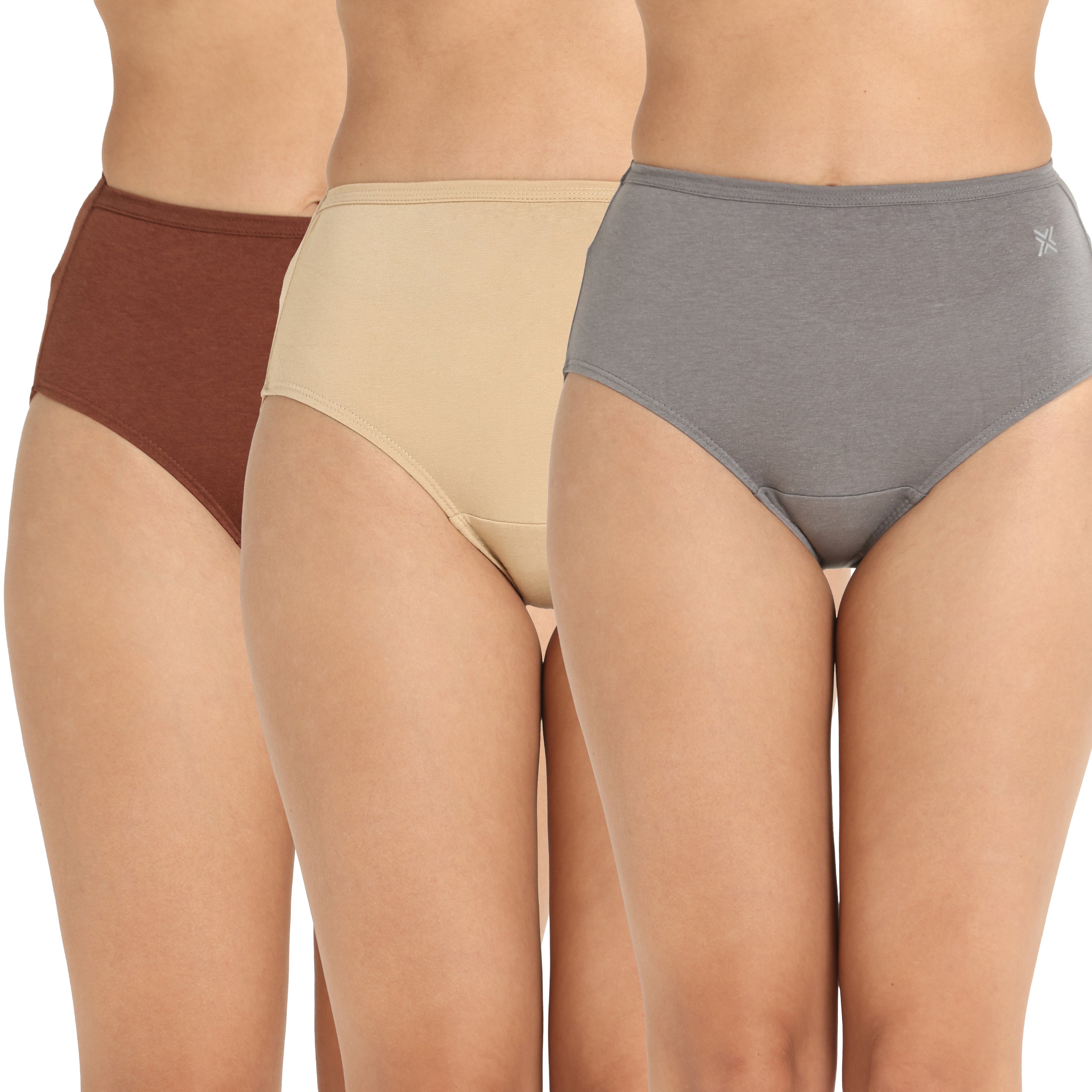 Lavos Women’s High Waist Inner Elastic Hipster – Full Back Coverage Bamboo Comfort (Pack of 3)