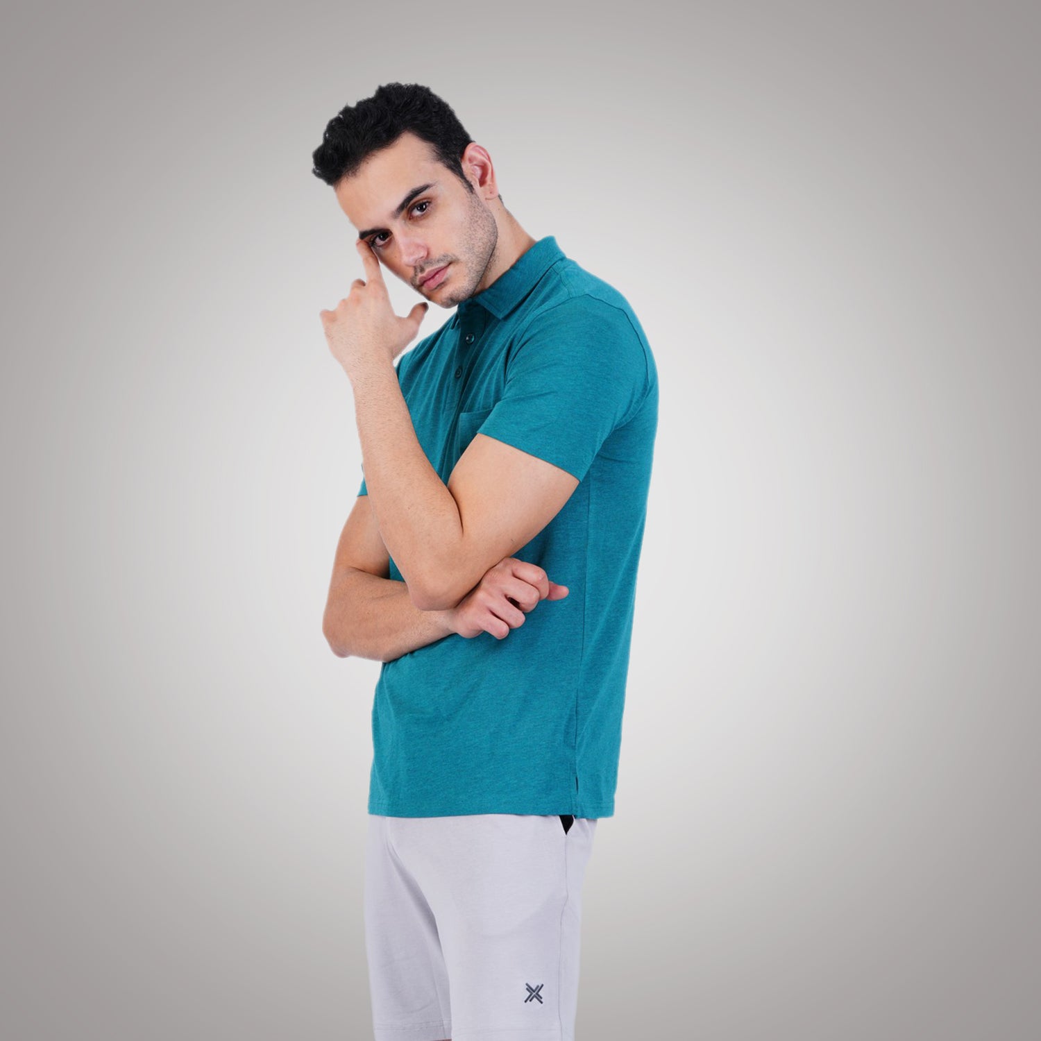 Bamboo Cotton Active Polo for Men's photograph that's made with an innovative bamboo and organic cotton fabric from Lavos Performance, a carbon neutral eco-fashion company. 