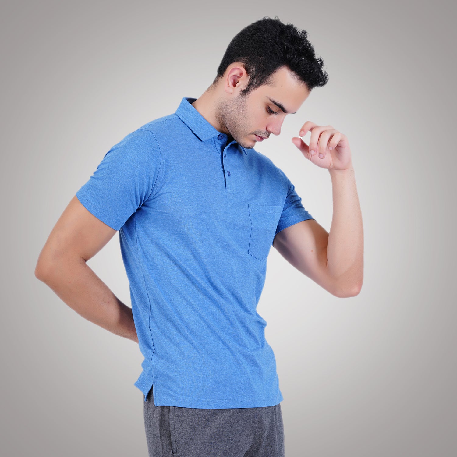 Bamboo Cotton Active Polo for Men's photograph that's made with an innovative bamboo and organic cotton fabric from Lavos Performance, a carbon neutral eco-fashion company. 