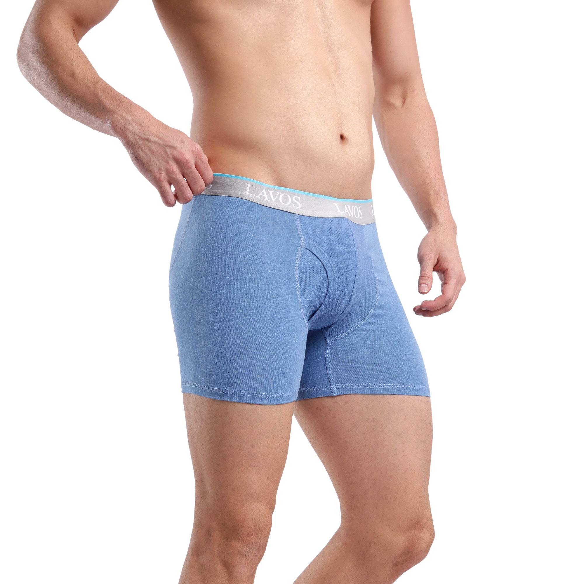Organic Bamboo Boxer Brief for Men's photograph that's made with an innovative bamboo and organic cotton fabric from Lavos Performance, a carbon neutral eco-fashion company. Buy Boxer Brief For Men online. Made with Bamboo Performance Technology, they are super soft, comfortable, 4-way stretchable, and wicks away sweat. Explore Latest Collection Of Bamboo Clothes At Lavos Performance.