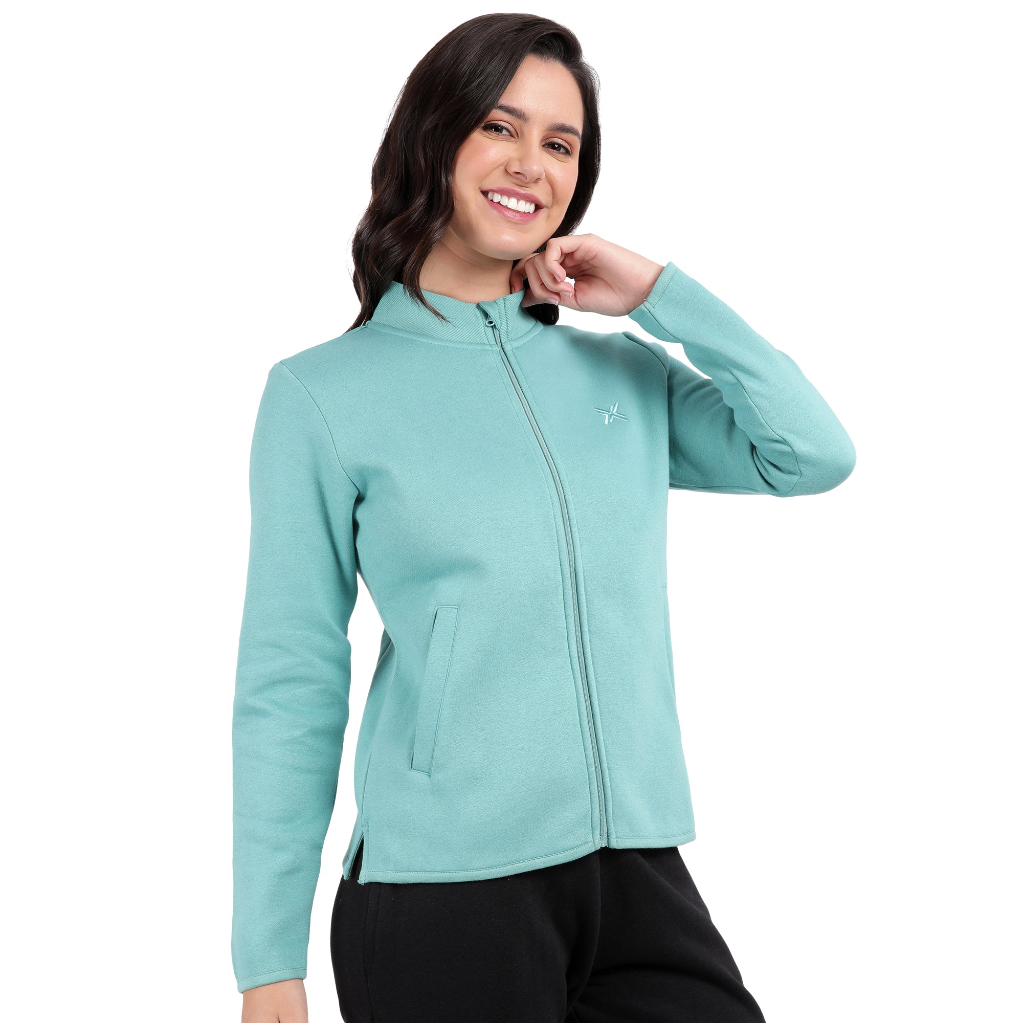 Bamboo Cotton Zipper Sweatshirt's photograph that's made with an innovative bamboo and organic cotton fabric from Lavos Performance, a carbon neutral eco-fashion company. 