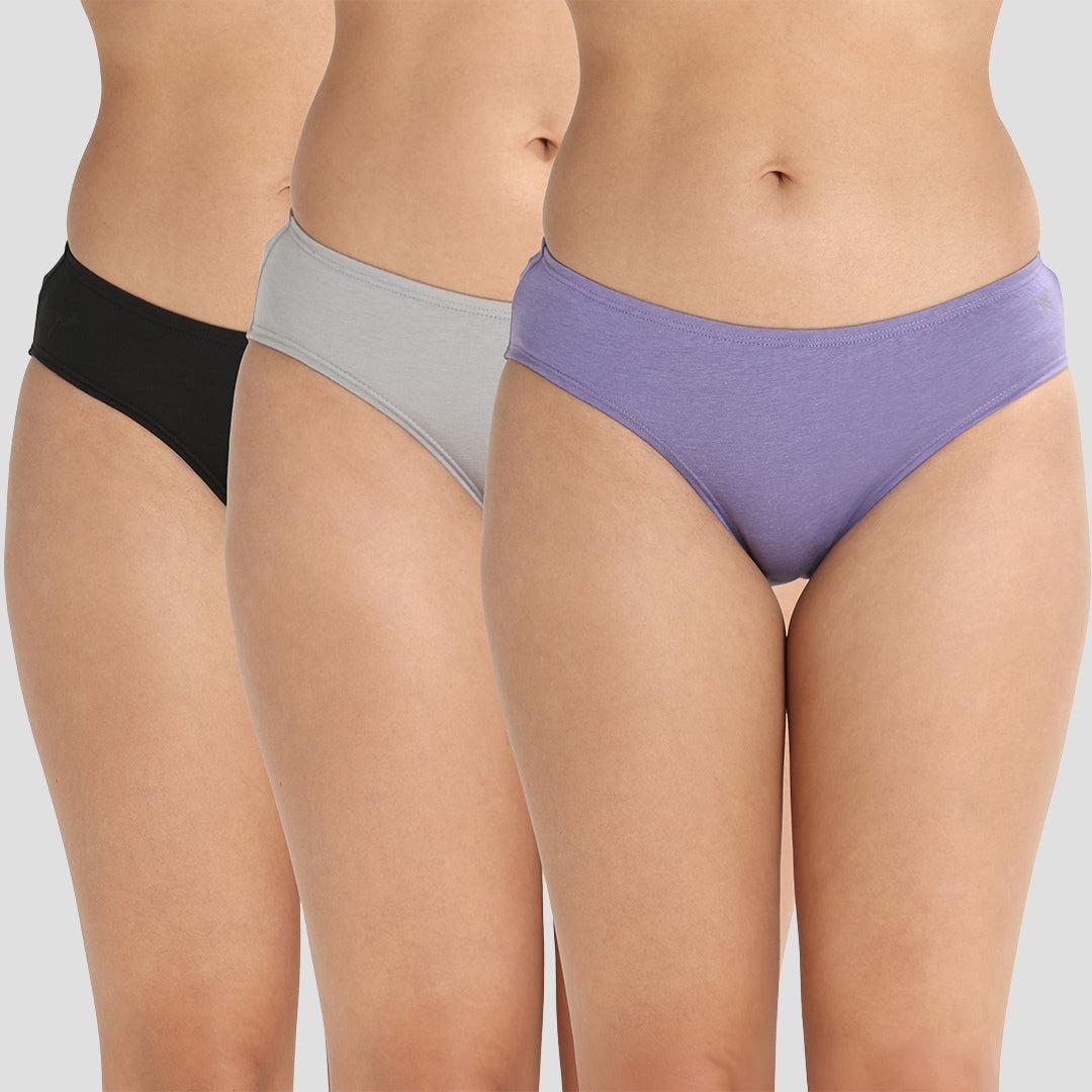 Lavos Women’s Bikini Panty (Pack of 3) – Assorted Soft Bamboo Innerwear