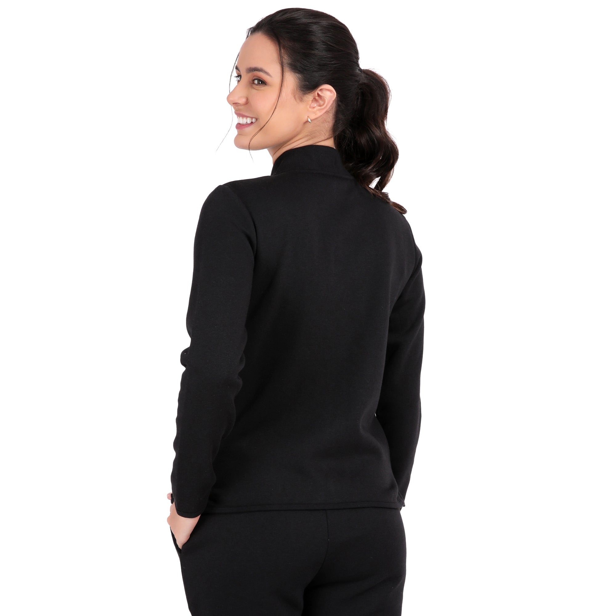 Bamboo Cotton Zipper Sweatshirt's photograph that's made with an innovative bamboo and organic cotton fabric from Lavos Performance, a carbon neutral eco-fashion company. 