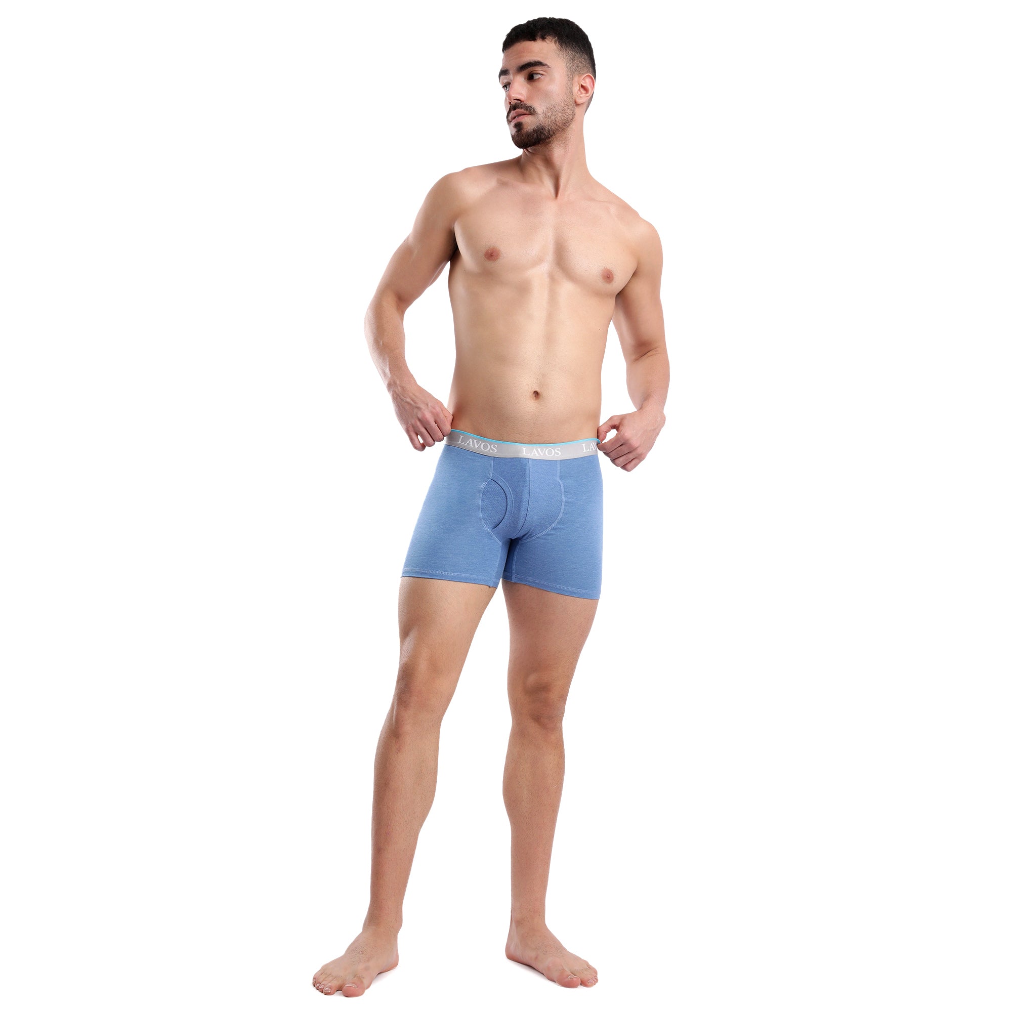 Organic Bamboo Boxer Brief for Men's photograph that's made with an innovative bamboo and organic cotton fabric from Lavos Performance, a carbon neutral eco-fashion company. Buy Boxer Brief For Men online. Made with Bamboo Performance Technology, they are super soft, comfortable, 4-way stretchable, and wicks away sweat. Explore Latest Collection Of Bamboo Clothes At Lavos Performance.