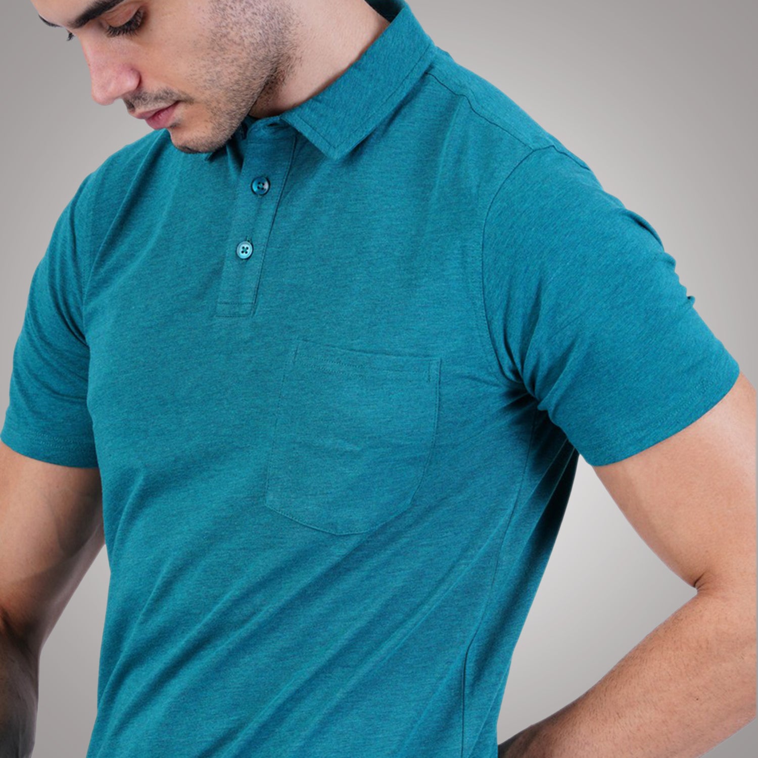 Bamboo Cotton Active Polo for Men's photograph that's made with an innovative bamboo and organic cotton fabric from Lavos Performance, a carbon neutral eco-fashion company. 