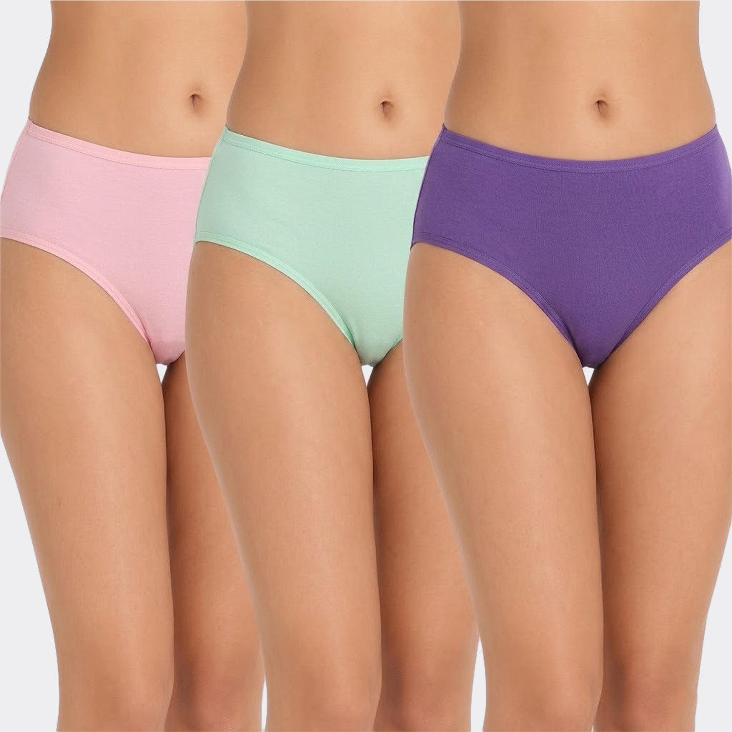 Organic Bamboo Inner elastic Mid waist Hipster for Women- (Pack of 3)