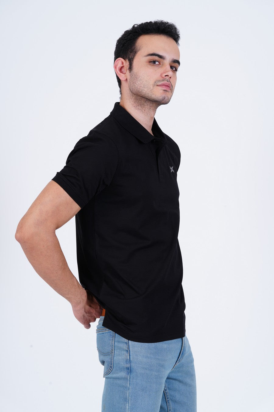 Bamboo Cotton Jersey Polo For Men's photograph that's made with an innovative bamboo and organic cotton fabric from Lavos Performance, a carbon neutral eco-fashion company. 