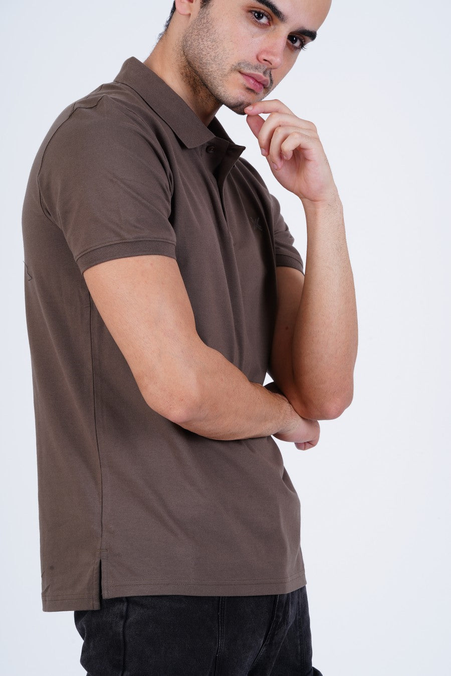 Bamboo Cotton Jersey Polo For Men's photograph that's made with an innovative bamboo and organic cotton fabric from Lavos Performance, a carbon neutral eco-fashion company. 