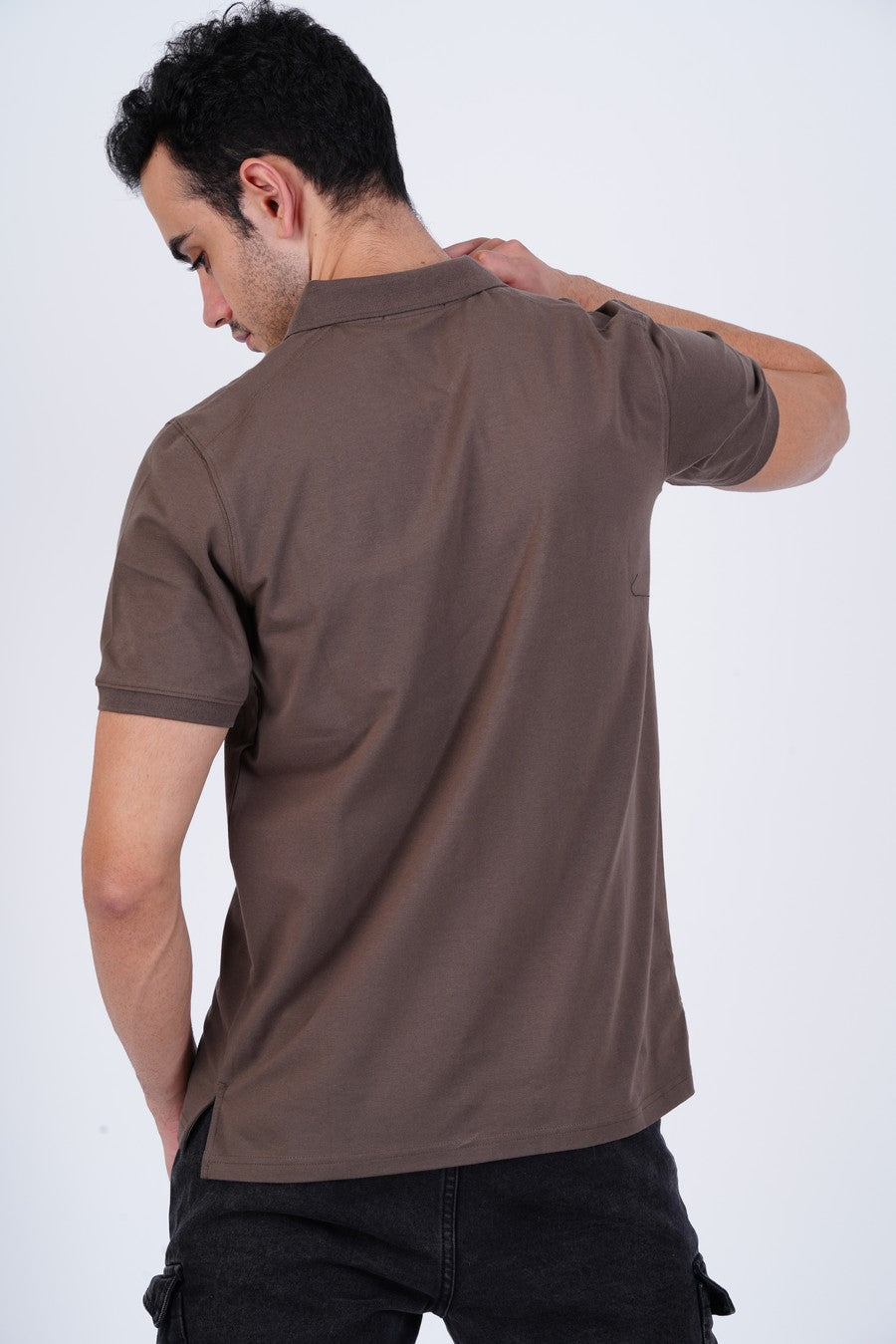 Bamboo Cotton Jersey Polo For Men's photograph that's made with an innovative bamboo and organic cotton fabric from Lavos Performance, a carbon neutral eco-fashion company. 