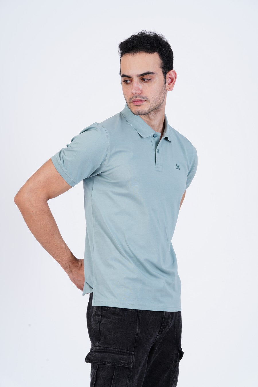 Bamboo Cotton Jersey Polo For Men's photograph that's made with an innovative bamboo and organic cotton fabric from Lavos Performance, a carbon neutral eco-fashion company. 