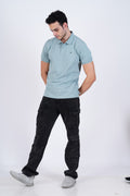 Bamboo Cotton Jersey Polo For Men's photograph that's made with an innovative bamboo and organic cotton fabric from Lavos Performance, a carbon neutral eco-fashion company. 