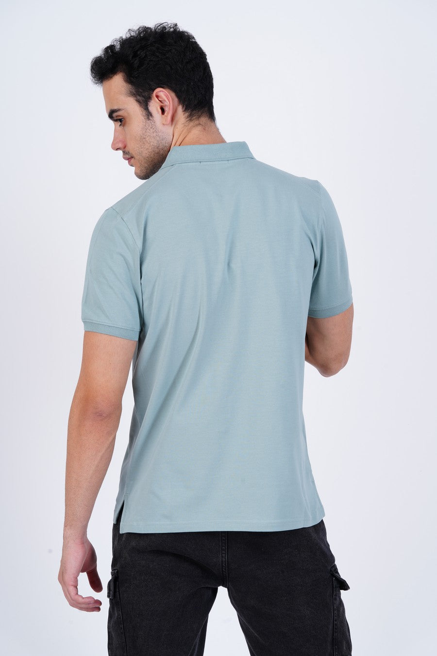 Bamboo Cotton Jersey Polo For Men's photograph that's made with an innovative bamboo and organic cotton fabric from Lavos Performance, a carbon neutral eco-fashion company. 