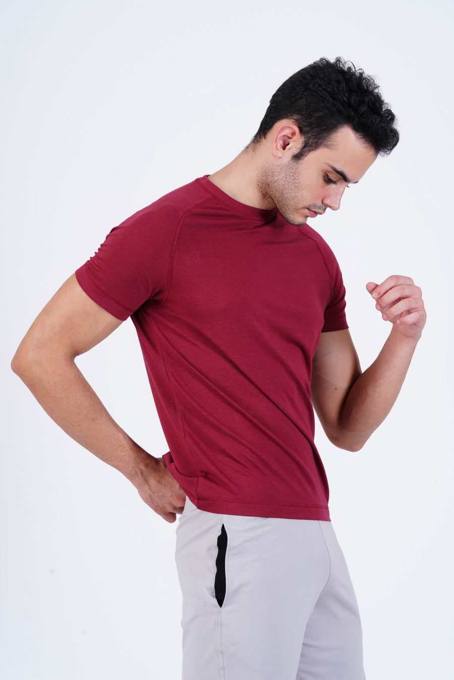 Men's Raglan T-Shirt's photograph that's made with an innovative bamboo and organic cotton fabric from Lavos Performance, a carbon neutral eco-fashion company. 