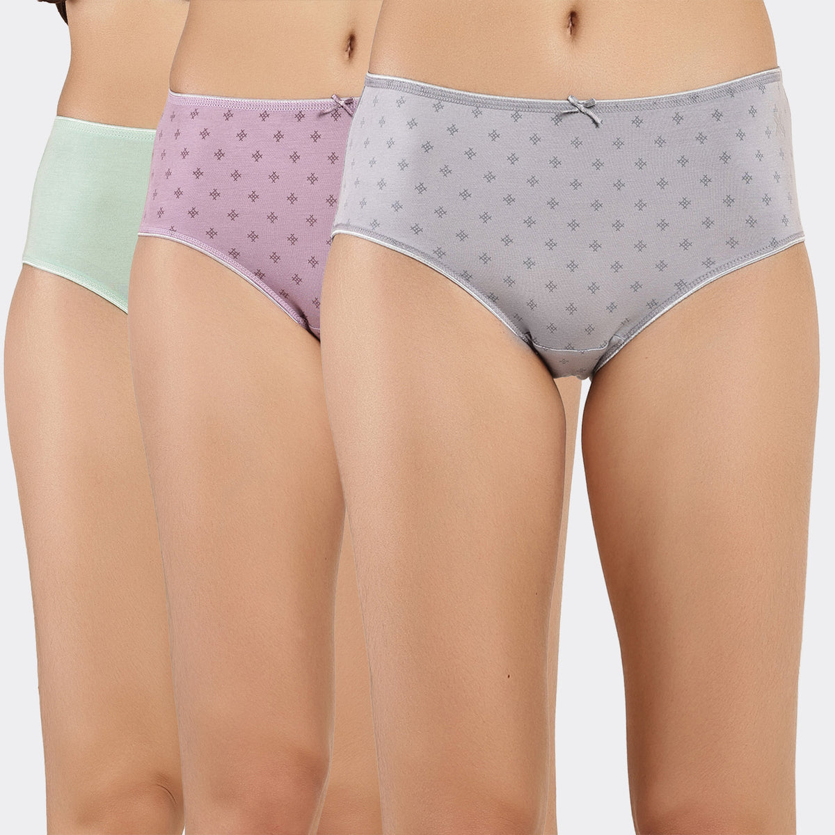 Lavos Bamboo Modal Mid Waist Hipster – Soft Outer Elastic Women’s Underwear (Pack of 3)