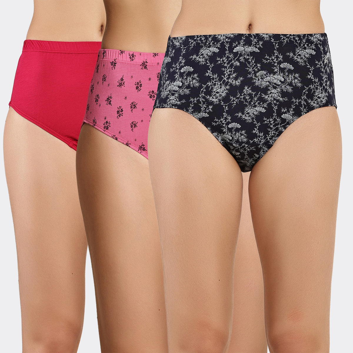 Lavos Women’s Bamboo Modal High Waist Hipster – Inner Elastic Comfort (Pack of 3)