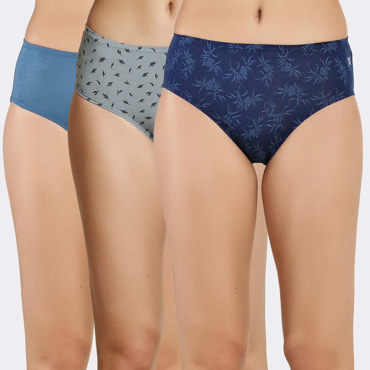 Lavos Women’s Bamboo Modal Mid Waist Hipster – Inner Elastic Comfort (Pack of 3)