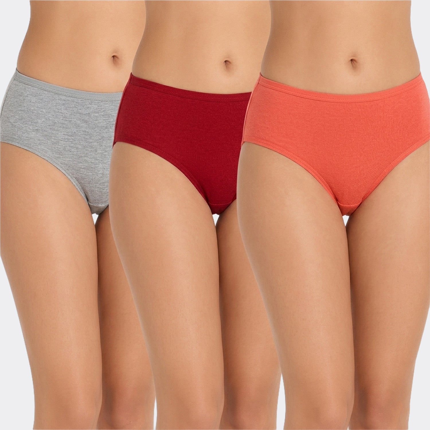 Organic Bamboo Inner elastic Mid waist Hipster for Women- (Pack of 3)