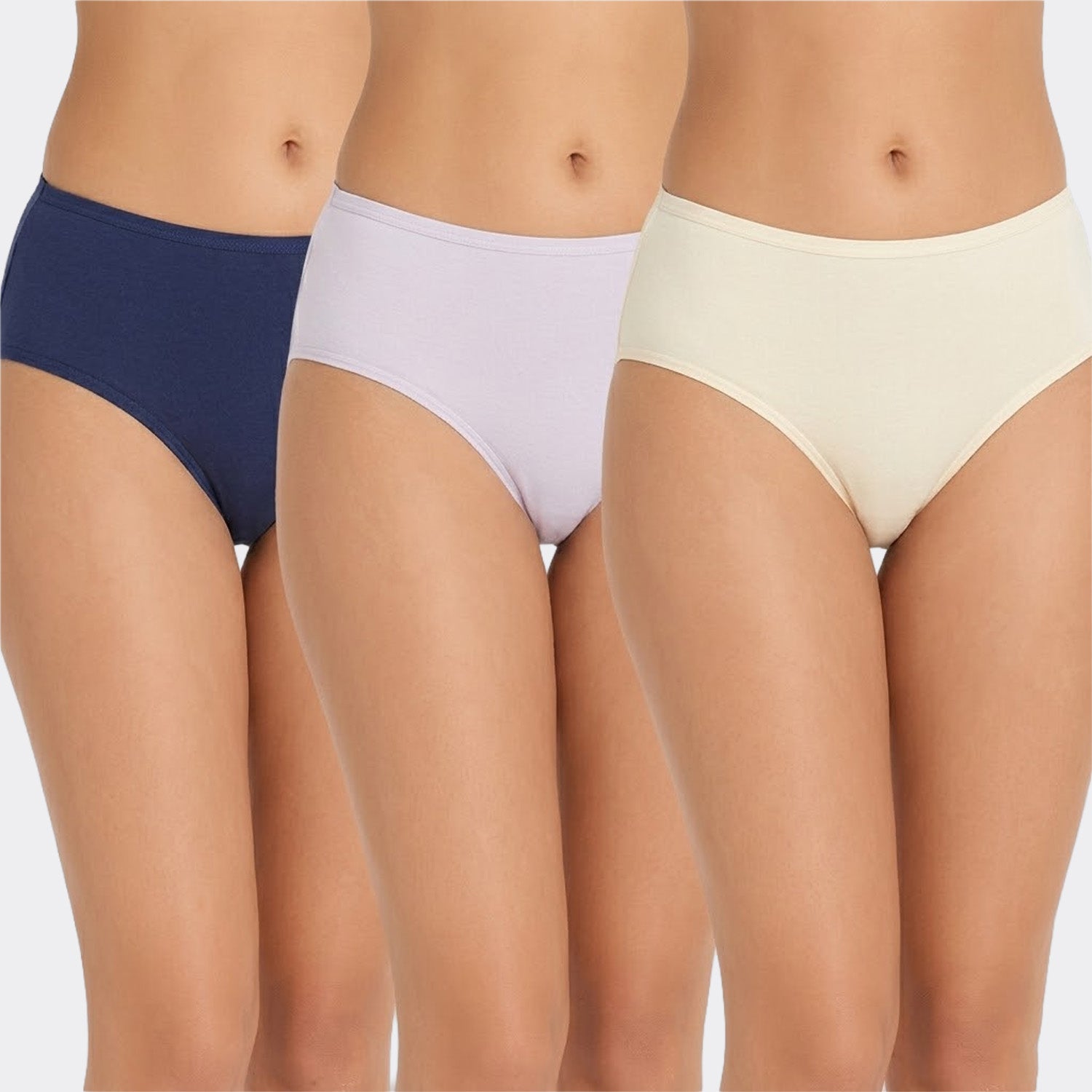 Organic Bamboo Inner elastic Mid waist Hipster for Women- (Pack of 3)
