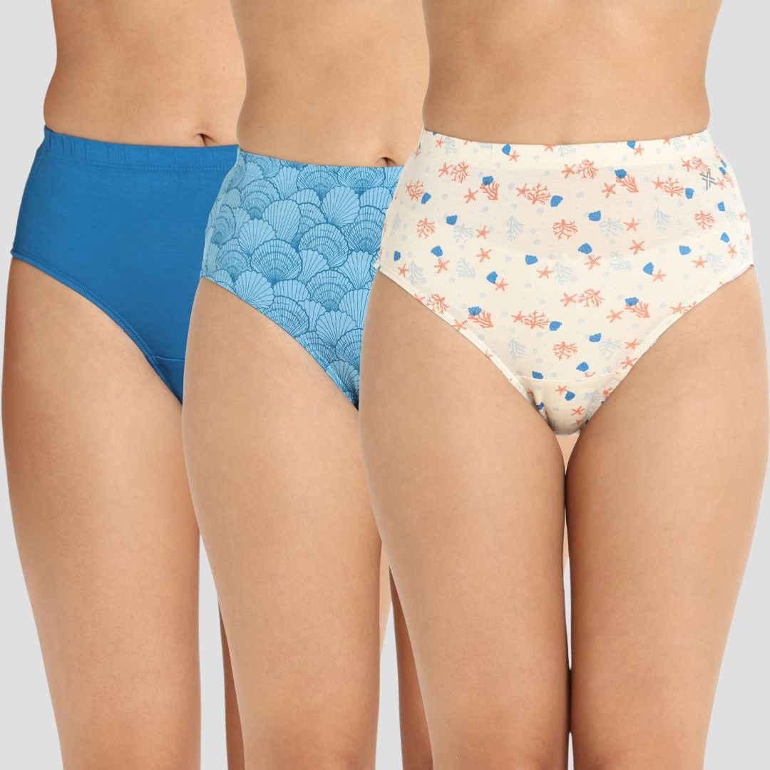 Lavos Women’s Bamboo Modal High Waist Hipster – Inner Elastic Comfort (Pack of 3)