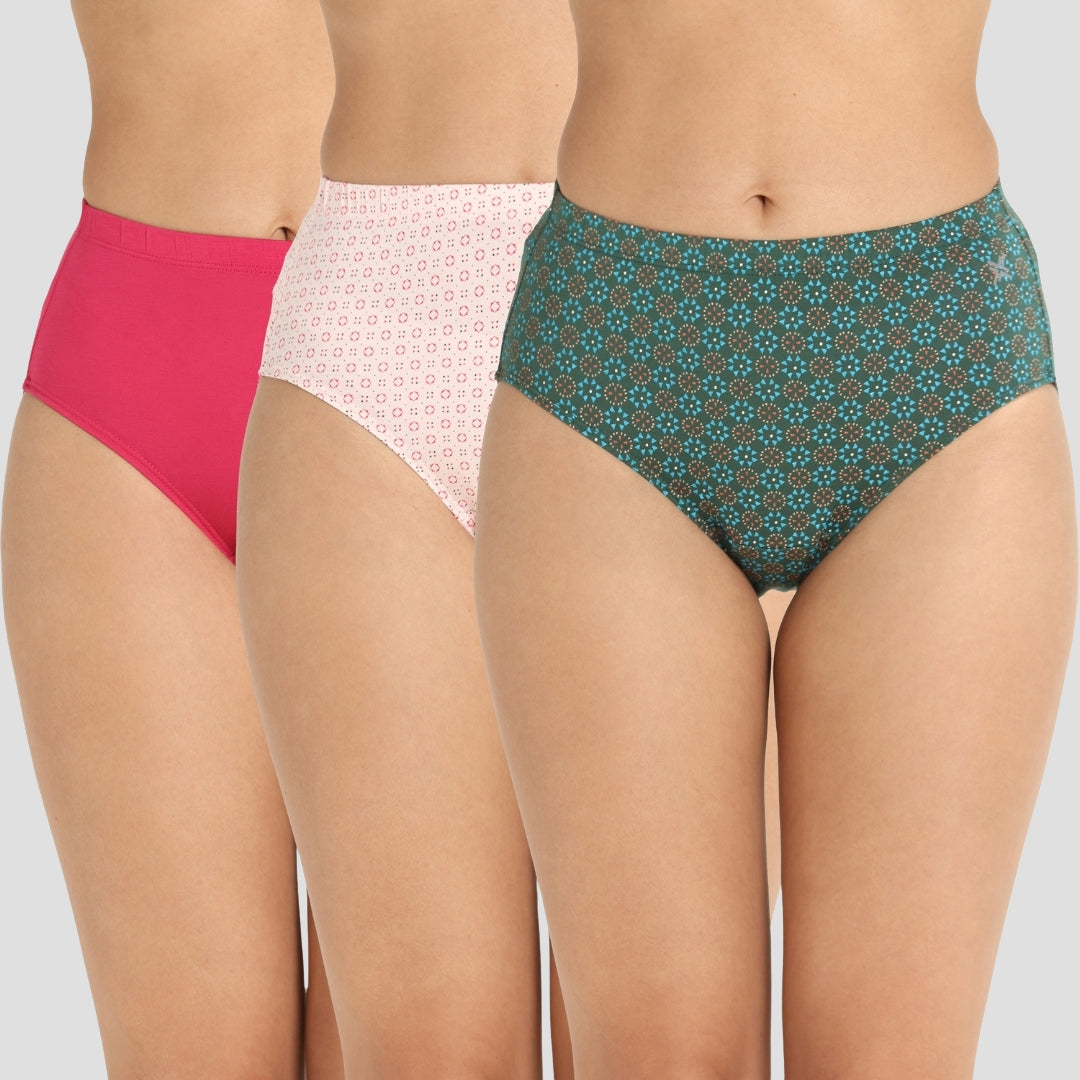 Lavos Women’s Bamboo Modal High Waist Hipster – Inner Elastic Comfort (Pack of 3)