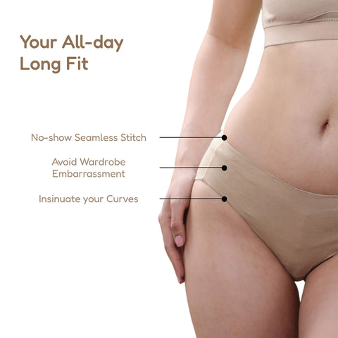 Organic Bamboo No Marks Panty for Women - Invisible Seamless Panties | Seamless No line Panty without lines