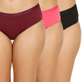 Organic Bamboo Outer elastic Mid waist Hipster for Women- Pack of 3's photograph that's made with an innovative bamboo and organic cotton fabric from Lavos Performance, a carbon neutral eco-fashion company. A hip-hugging hipster panty that gives you the feeling of freedom and comfort you have been looking for. It comes with a soft elastic waistband and a double-layered gusset to ensure comfort. This combo contains a pack of three non-transparent neutral colors panties for day-to-day needs. 