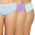 Organic Bamboo Outer elastic Mid waist Hipster for Women- Pack of 3's photograph that's made with an innovative bamboo and organic cotton fabric from Lavos Performance, a carbon neutral eco-fashion company. A hip-hugging hipster panty that gives you the feeling of freedom and comfort you have been looking for. It comes with a soft elastic waistband and a double-layered gusset to ensure comfort. This combo contains a pack of three non-transparent neutral colors panties for day-to-day needs. 