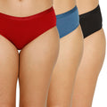 Organic Bamboo Outer elastic Mid waist Hipster for Women- Pack of 3's photograph that's made with an innovative bamboo and organic cotton fabric from Lavos Performance, a carbon neutral eco-fashion company. A hip-hugging hipster panty that gives you the feeling of freedom and comfort you have been looking for. It comes with a soft elastic waistband and a double-layered gusset to ensure comfort. This combo contains a pack of three non-transparent neutral colors panties for day-to-day needs. 