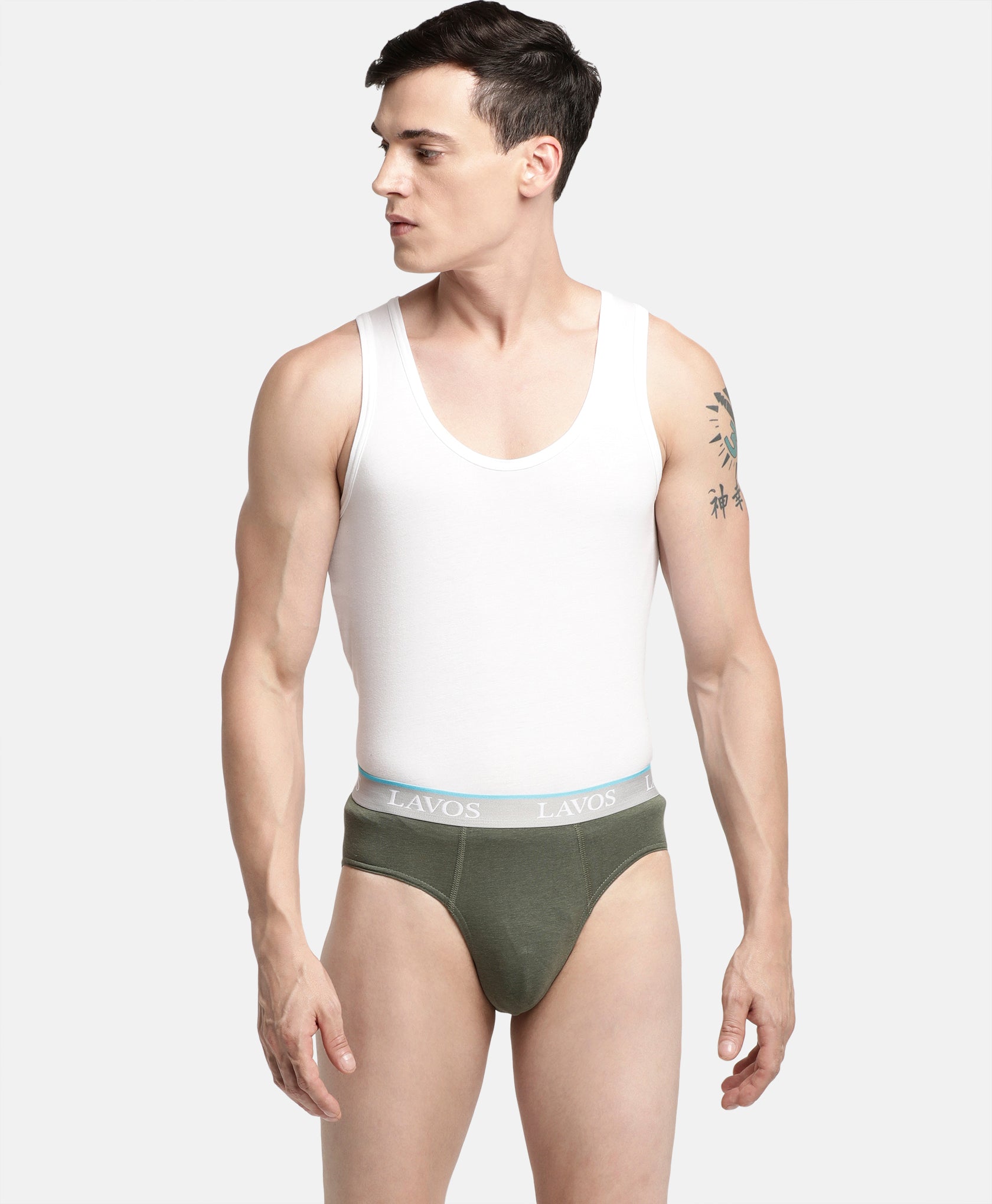 Lavos Mens Solid Brief's photograph that's made with an innovative bamboo and organic cotton fabric from Lavos Performance, a carbon neutral eco-fashion company. 