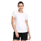 Women's Active Round Neck Tee's photograph that's made with an innovative bamboo and organic cotton fabric from Lavos Performance, a carbon neutral eco-fashion company. 