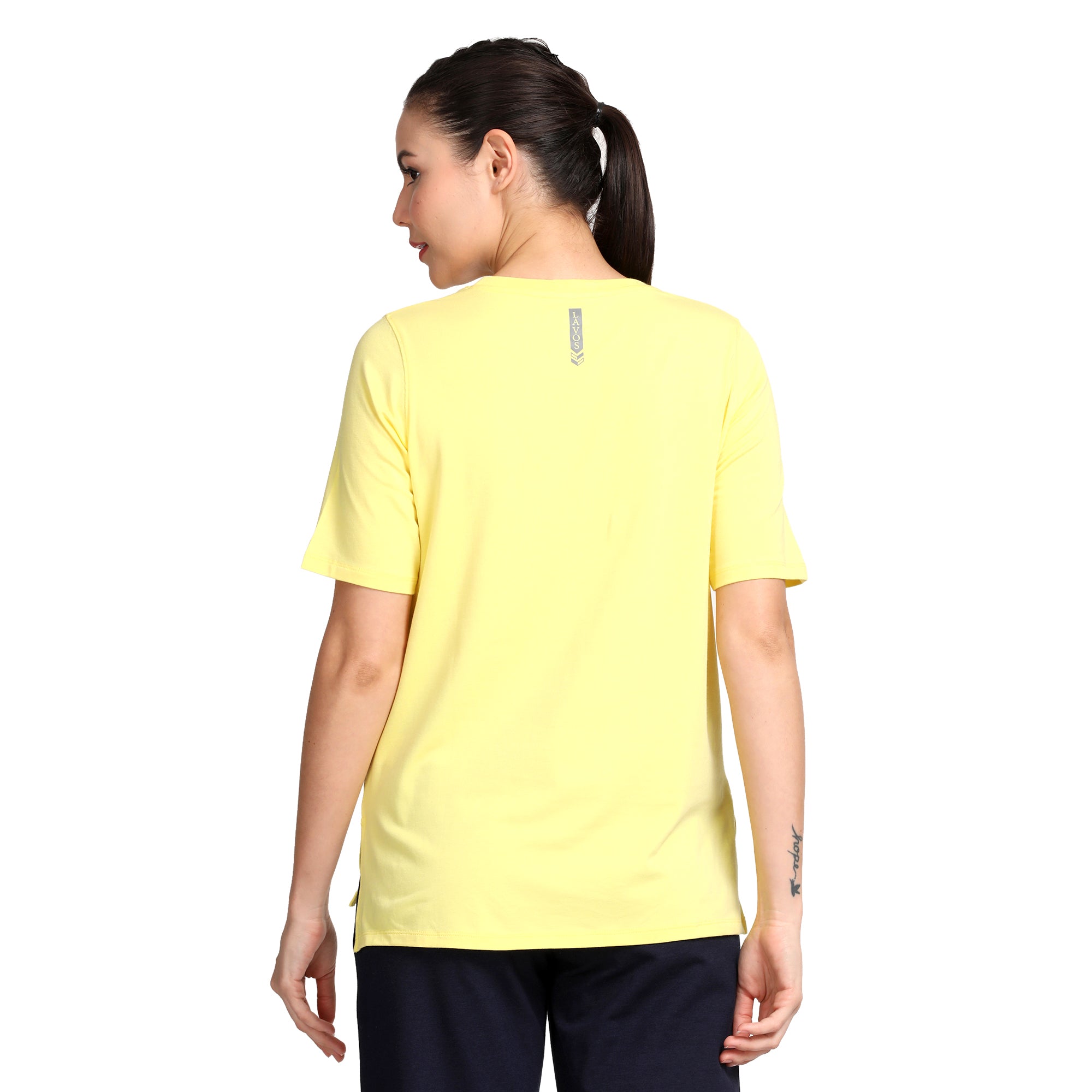 Women's Classic Round Neck's photograph that's made with an innovative bamboo and organic cotton fabric from Lavos Performance, a carbon neutral eco-fashion company. 