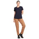 Women's Active Round Neck Tee's photograph that's made with an innovative bamboo and organic cotton fabric from Lavos Performance, a carbon neutral eco-fashion company. 