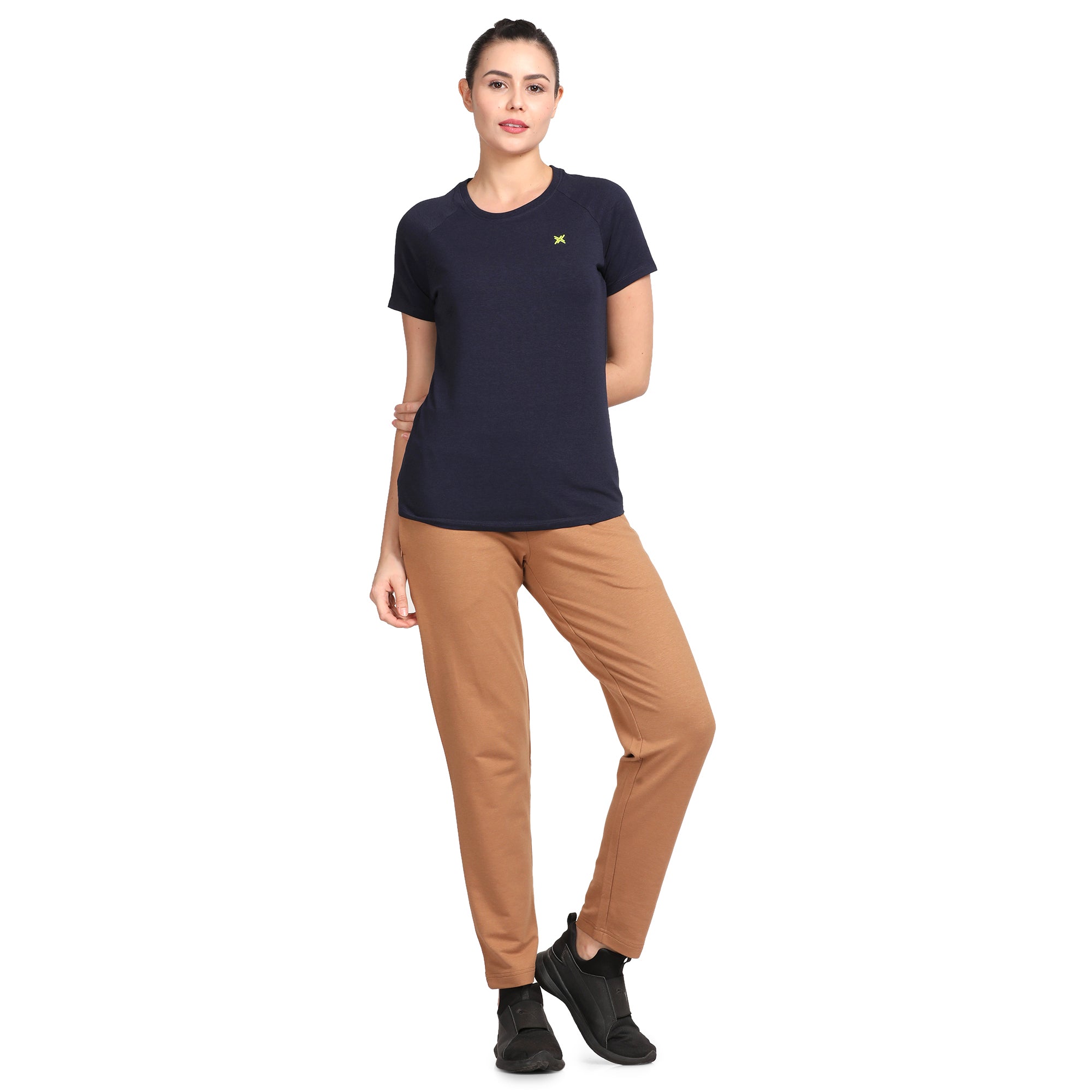 Women's Active Round Neck Tee's photograph that's made with an innovative bamboo and organic cotton fabric from Lavos Performance, a carbon neutral eco-fashion company. 