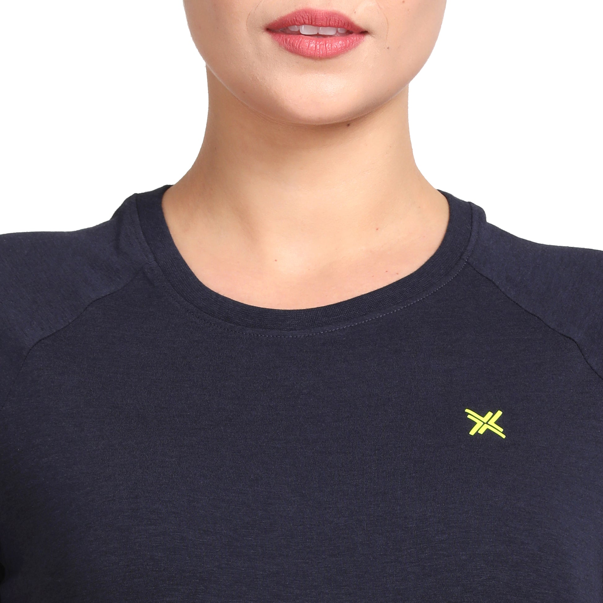 Women's Active Round Neck Tee's photograph that's made with an innovative bamboo and organic cotton fabric from Lavos Performance, a carbon neutral eco-fashion company. 