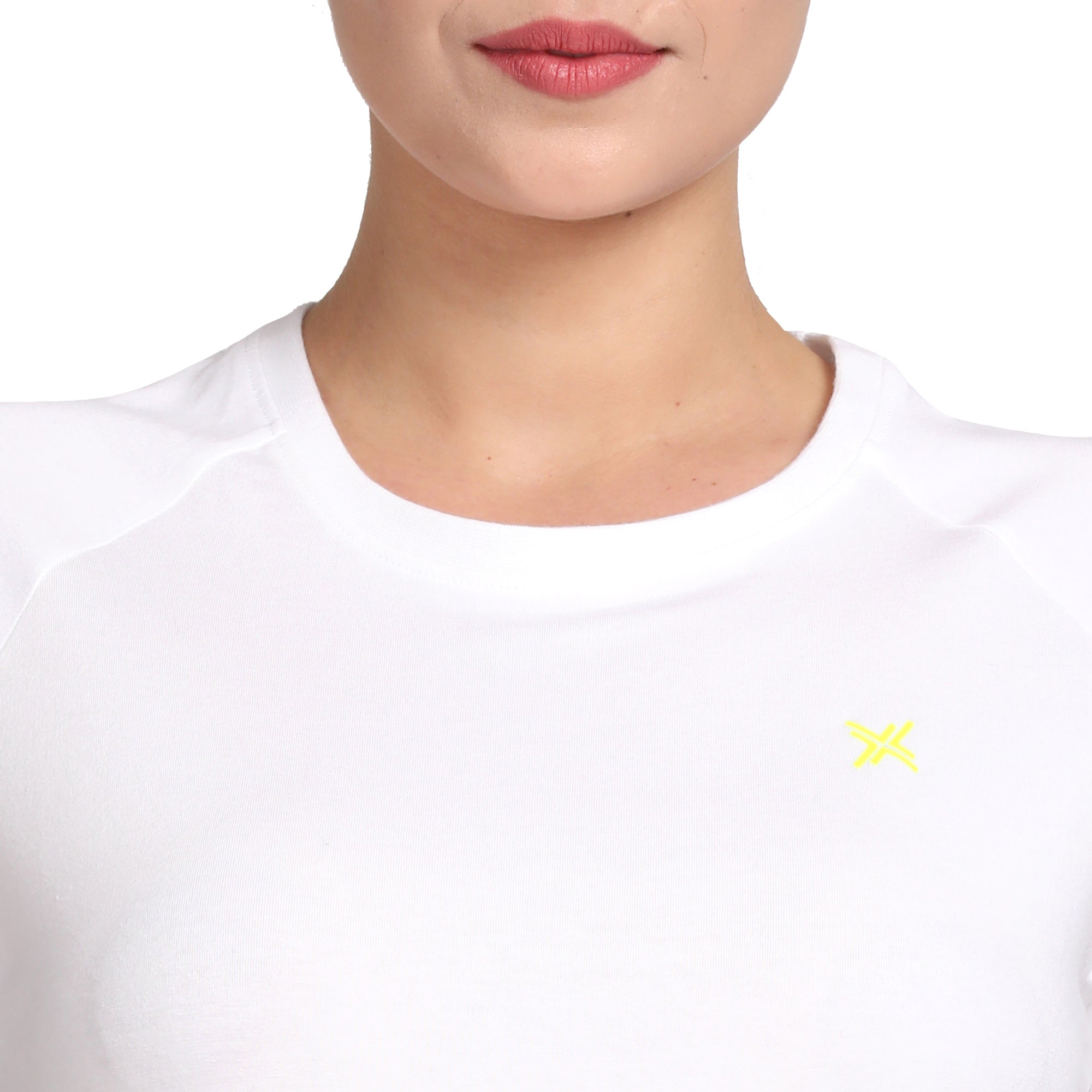 Women's Active Round Neck Tee's photograph that's made with an innovative bamboo and organic cotton fabric from Lavos Performance, a carbon neutral eco-fashion company. 