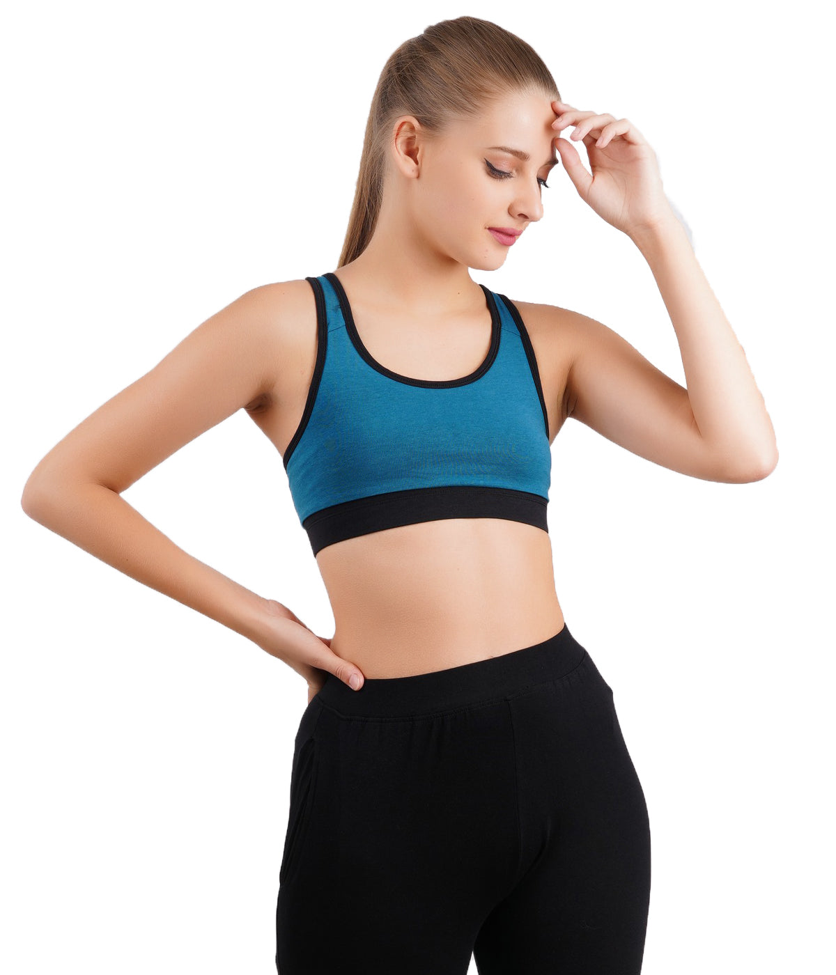 Lavos Womens Reversible Sports Bra's photograph that's made with an innovative bamboo and organic cotton fabric from Lavos Performance, a carbon neutral eco-fashion company. Buy Reversible Sports Bra Online In India. Ideal for allergy-prone and sensitive skin.Label free for all day comfort.50% Organic cotton, 42% Bamboo, 8% Elastane.Explore latest Collection Of Bamboo Clothes At Lavos Performance.