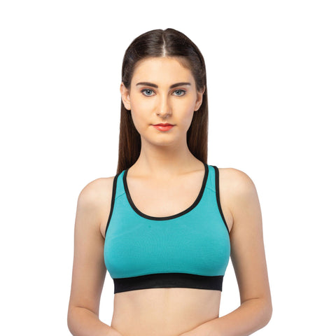 Lavos Womens Reversible Sports Bra Bright Jade Black